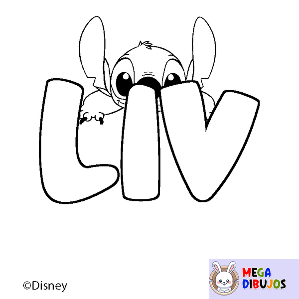 Coloraci&oacute;n del nombre LIV - decorado Stitch