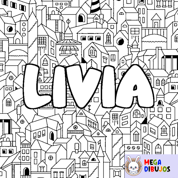 Coloraci&oacute;n del nombre LIVIA - decorado ciudad