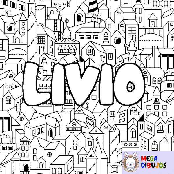 Coloraci&oacute;n del nombre LIVIO - decorado ciudad