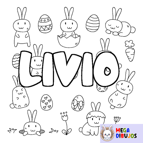 Coloraci&oacute;n del nombre LIVIO - decorado Pascua