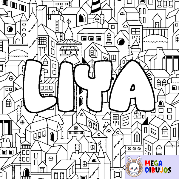 Coloraci&oacute;n del nombre LIYA - decorado ciudad