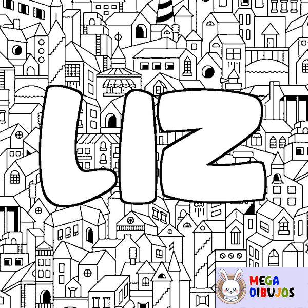 Coloraci&oacute;n del nombre LIZ - decorado ciudad