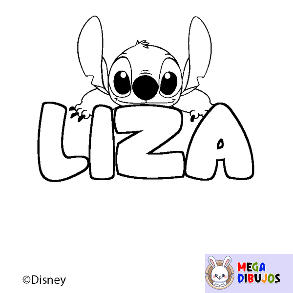 Coloraci&oacute;n del nombre LIZA - decorado Stitch