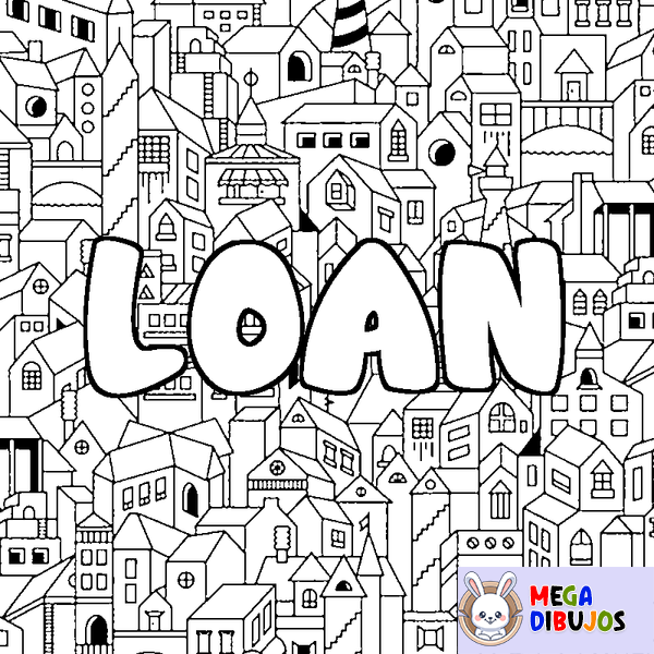 Coloraci&oacute;n del nombre LOAN - decorado ciudad