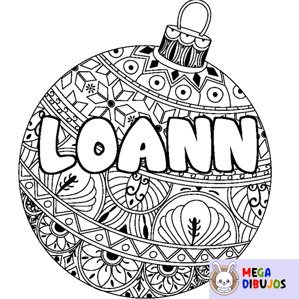 Coloraci&oacute;n del nombre LOANN - decorado bola de Navidad