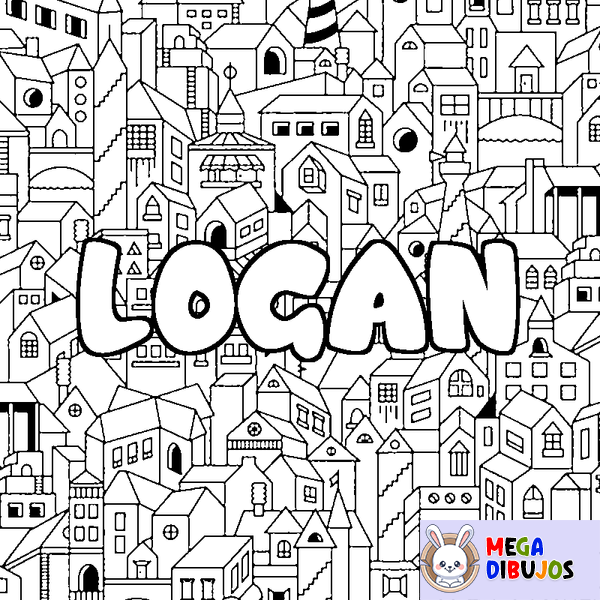 Coloraci&oacute;n del nombre LOGAN - decorado ciudad