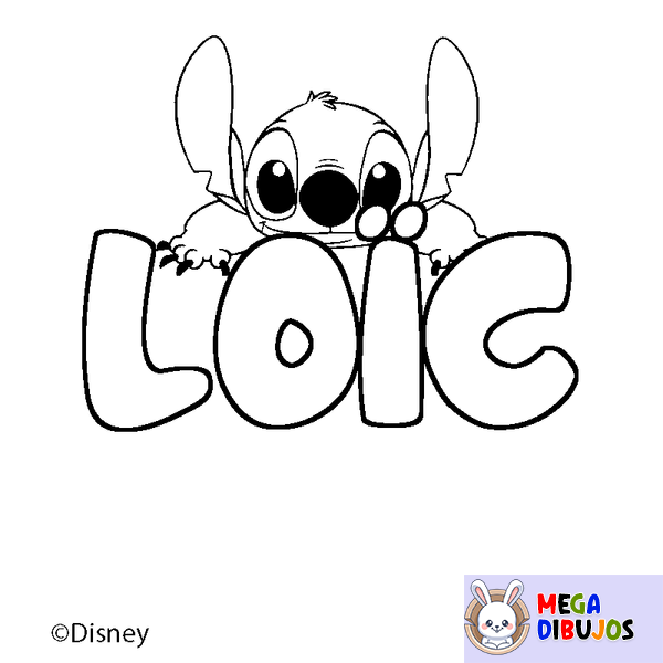 Coloraci&oacute;n del nombre LO&Iuml;C - decorado Stitch