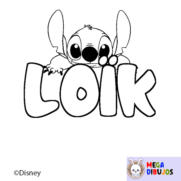 Coloraci&oacute;n del nombre LO&Iuml;K - decorado Stitch