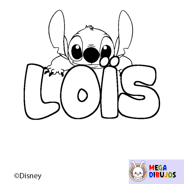 Coloraci&oacute;n del nombre LO&Iuml;S - decorado Stitch