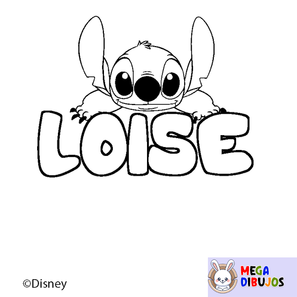 Coloraci&oacute;n del nombre LOISE - decorado Stitch