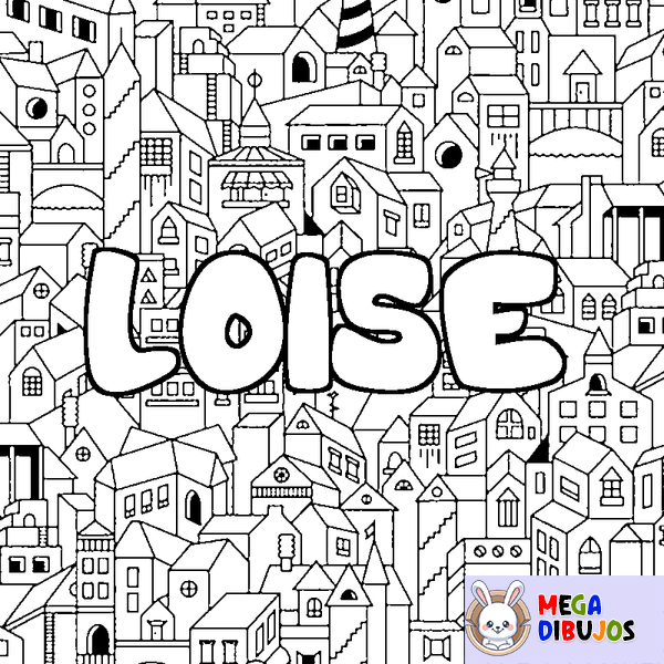 Coloraci&oacute;n del nombre LOISE - decorado ciudad