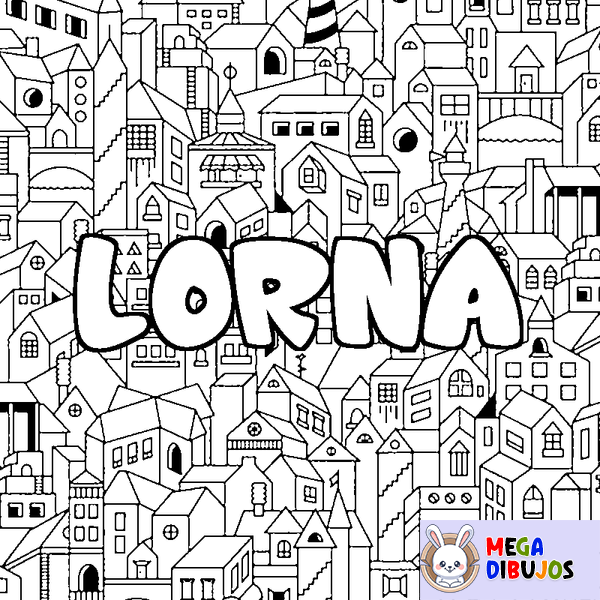 Coloraci&oacute;n del nombre LORNA - decorado ciudad