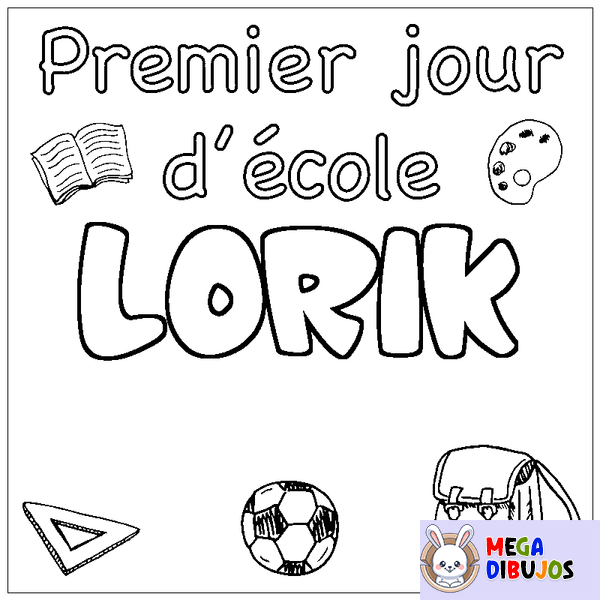 Coloraci&oacute;n del nombre LORIK - decorado primer d&iacute;a de escuela