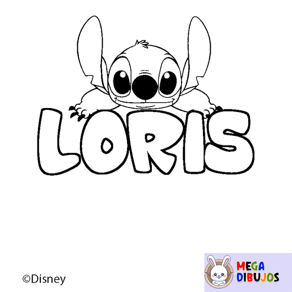 Coloraci&oacute;n del nombre LORIS - decorado Stitch