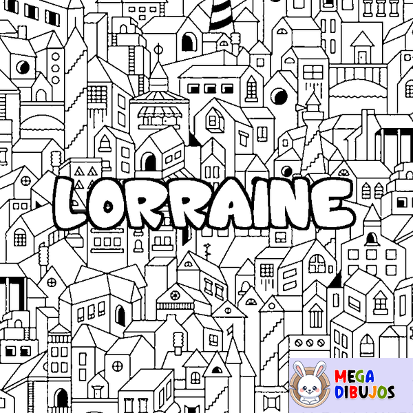 Coloraci&oacute;n del nombre LORRAINE - decorado ciudad