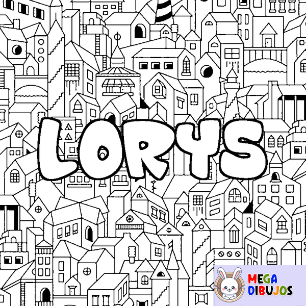 Coloraci&oacute;n del nombre LORYS - decorado ciudad