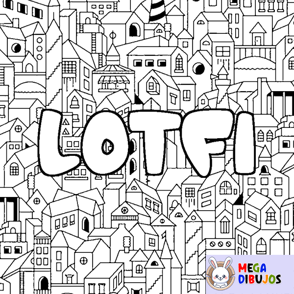 Coloraci&oacute;n del nombre LOTFI - decorado ciudad