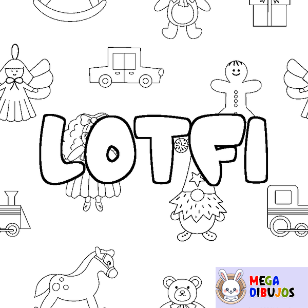 Coloraci&oacute;n del nombre LOTFI - decorado juguetes