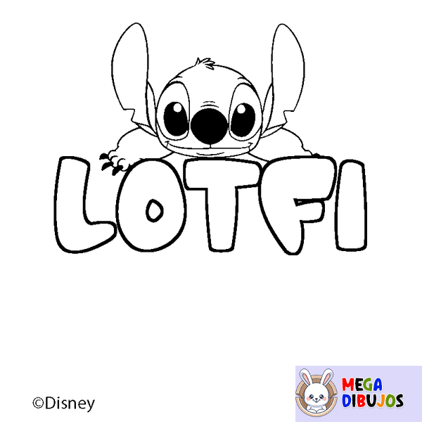 Coloraci&oacute;n del nombre LOTFI - decorado Stitch