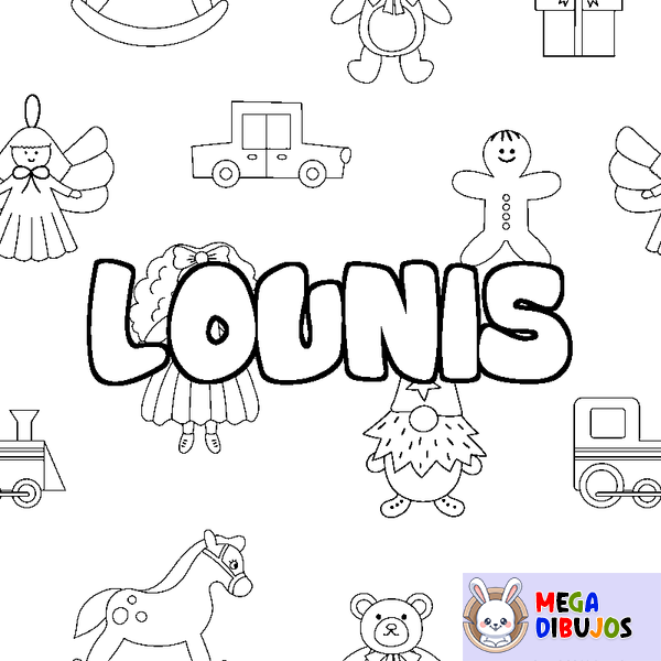 Coloraci&oacute;n del nombre LOUNIS - decorado juguetes