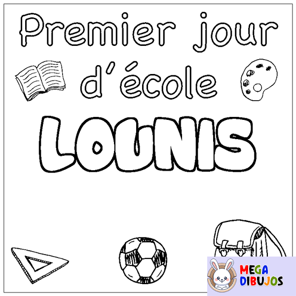 Coloraci&oacute;n del nombre LOUNIS - decorado primer d&iacute;a de escuela