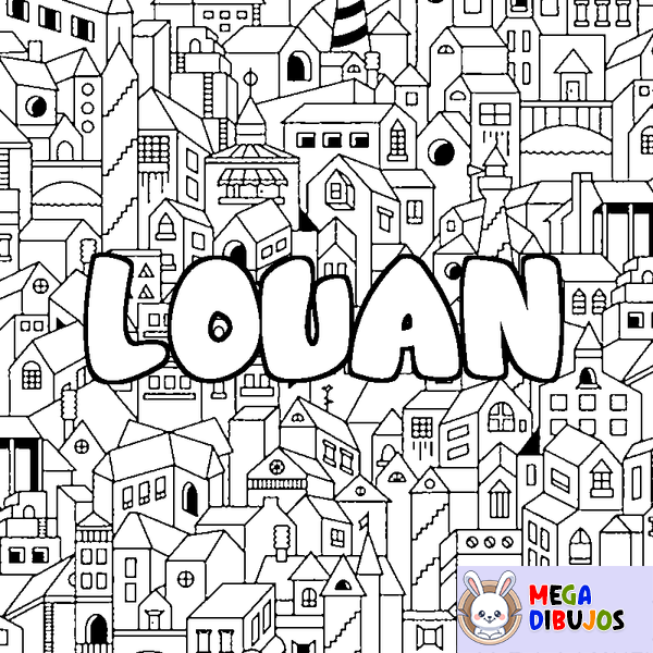 Coloraci&oacute;n del nombre LOUAN - decorado ciudad
