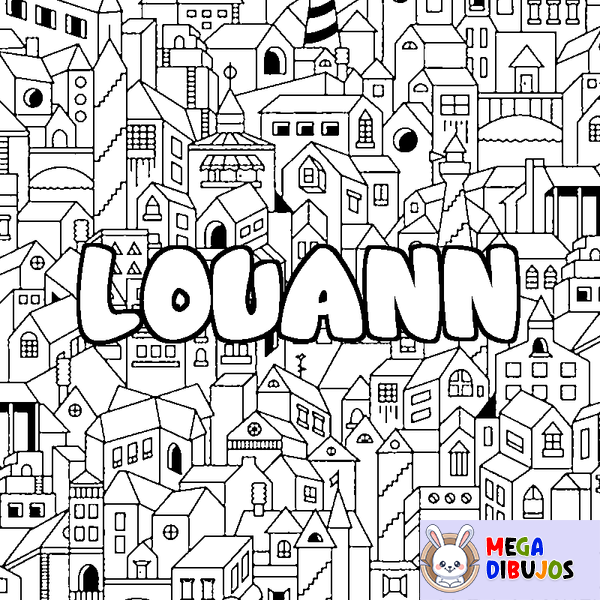 Coloraci&oacute;n del nombre LOUANN - decorado ciudad