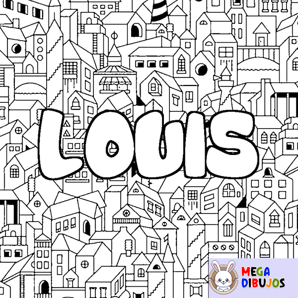 Coloraci&oacute;n del nombre LOUIS - decorado ciudad