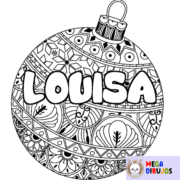 Coloraci&oacute;n del nombre LOUISA - decorado bola de Navidad