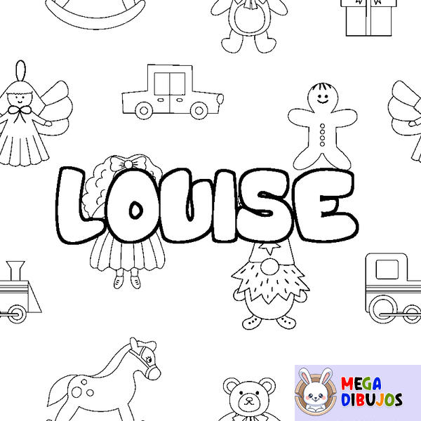 Coloraci&oacute;n del nombre LOUISE - decorado juguetes