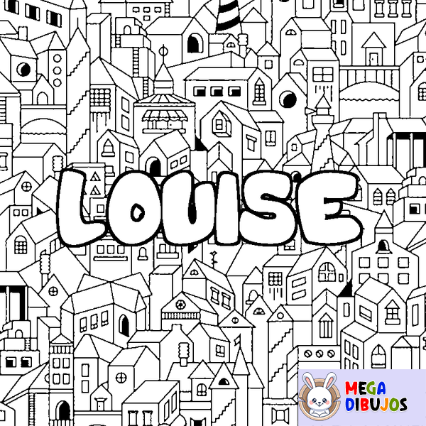 Coloraci&oacute;n del nombre LOUISE - decorado ciudad
