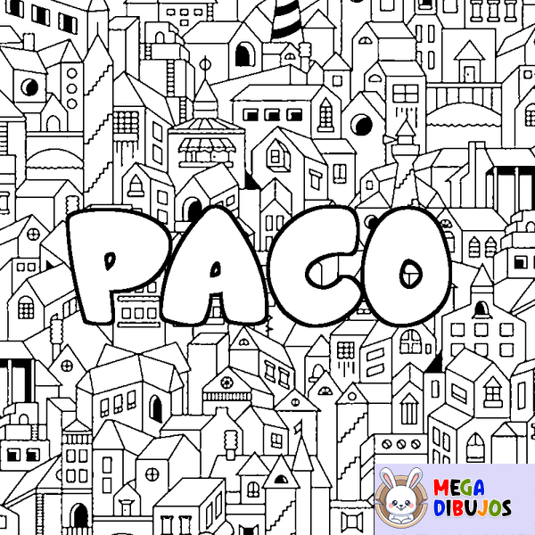 Coloraci&oacute;n del nombre PACO - decorado ciudad