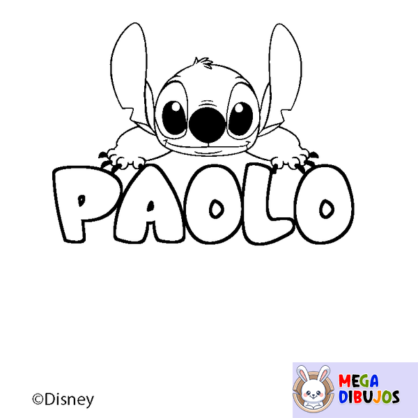 Coloraci&oacute;n del nombre PAOLO - decorado Stitch