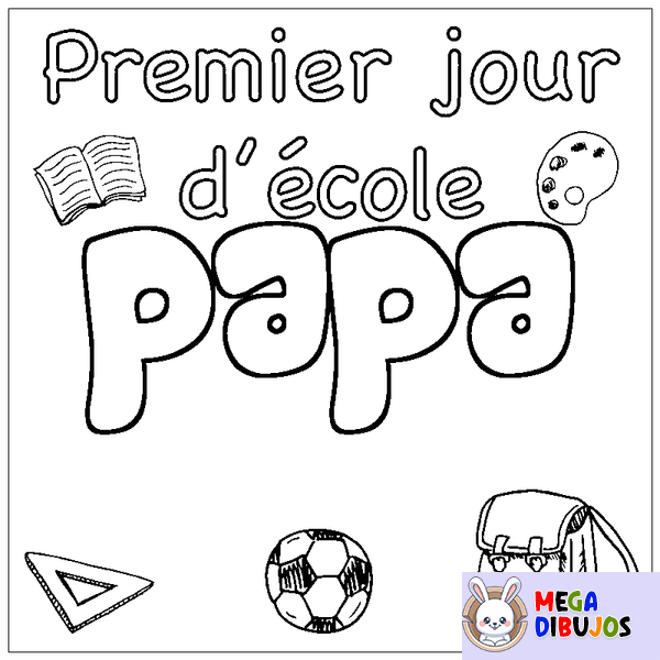 Coloraci&oacute;n del nombre papa - decorado primer d&iacute;a de escuela