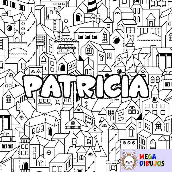 Coloraci&oacute;n del nombre PATRICIA - decorado ciudad