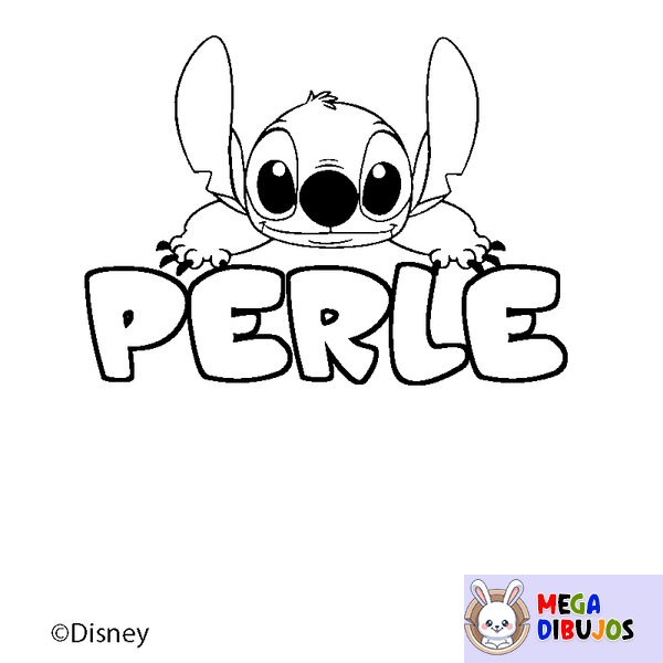 Coloraci&oacute;n del nombre PERLE - decorado Stitch