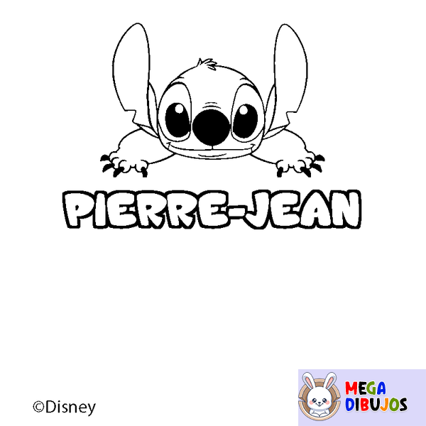 Coloraci&oacute;n del nombre PIERRE-JEAN - decorado Stitch
