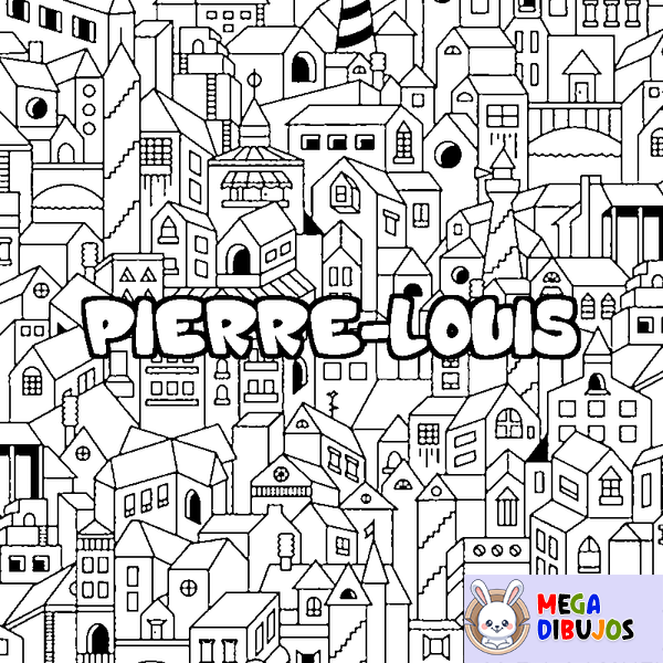 Coloraci&oacute;n del nombre PIERRE-LOUIS - decorado ciudad