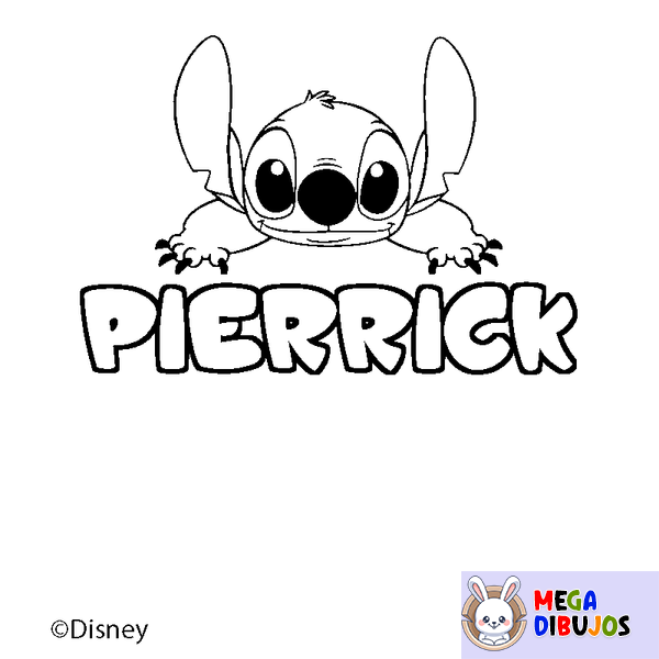 Coloraci&oacute;n del nombre PIERRICK - decorado Stitch