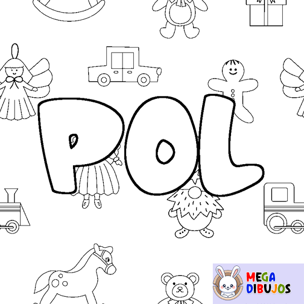 Coloraci&oacute;n del nombre POL - decorado juguetes