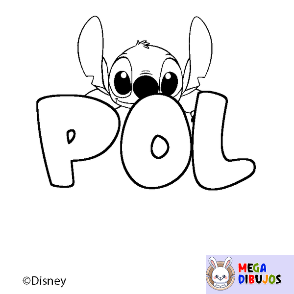 Coloraci&oacute;n del nombre POL - decorado Stitch