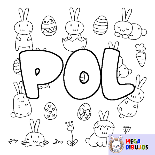 Coloraci&oacute;n del nombre POL - decorado Pascua