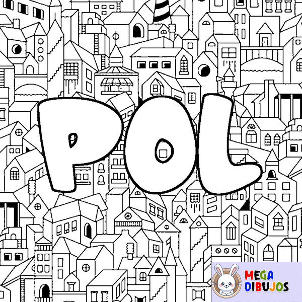 Coloraci&oacute;n del nombre POL - decorado ciudad