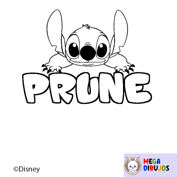 Coloraci&oacute;n del nombre PRUNE - decorado Stitch