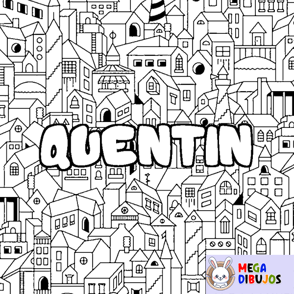 Coloraci&oacute;n del nombre QUENTIN - decorado ciudad