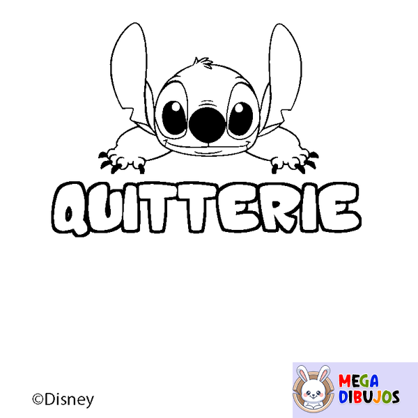 Coloraci&oacute;n del nombre QUITTERIE - decorado Stitch