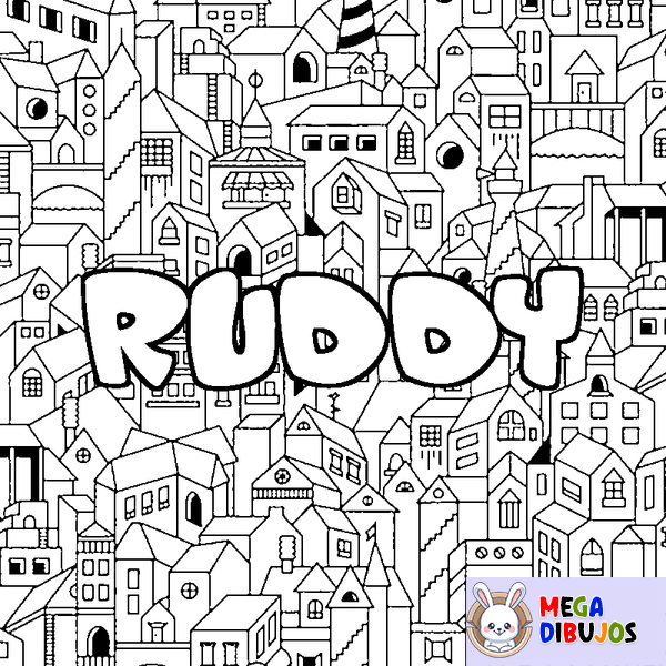 Coloraci&oacute;n del nombre RUDDY - decorado ciudad
