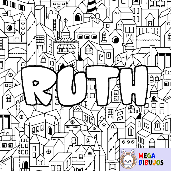 Coloraci&oacute;n del nombre RUTH - decorado ciudad