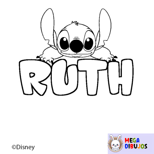 Coloraci&oacute;n del nombre RUTH - decorado Stitch