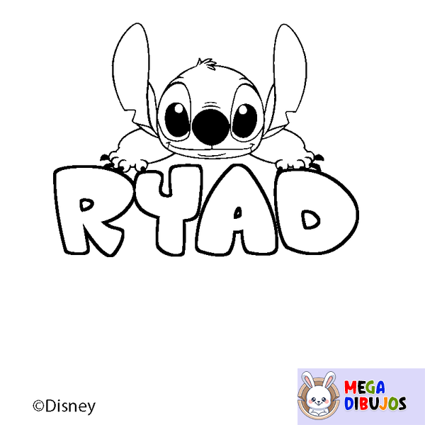 Coloraci&oacute;n del nombre RYAD - decorado Stitch